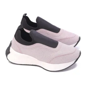 Textured Slip-On Thick Sole Shoe-Pink