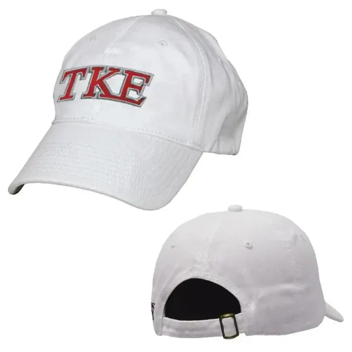 TKE White Greek Letter Adjustable Hat