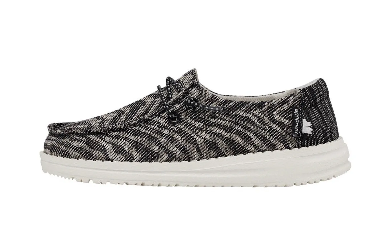 Wendy Youth Woven Zebra Black Stripe - Select Size - Hey Dudes - Girls