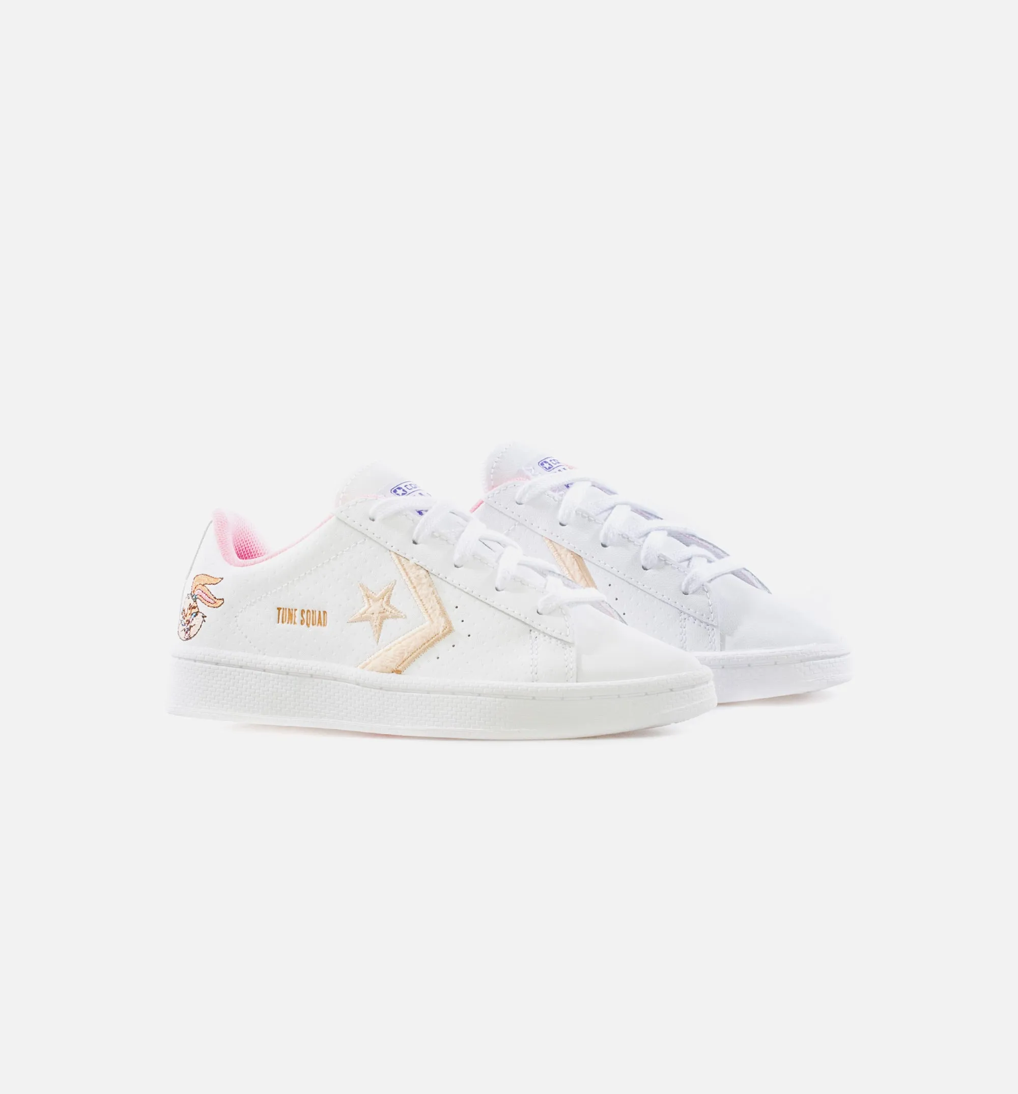 X Space Jam Pro Leather Preschool Lifestyle Shoe - White/Tan