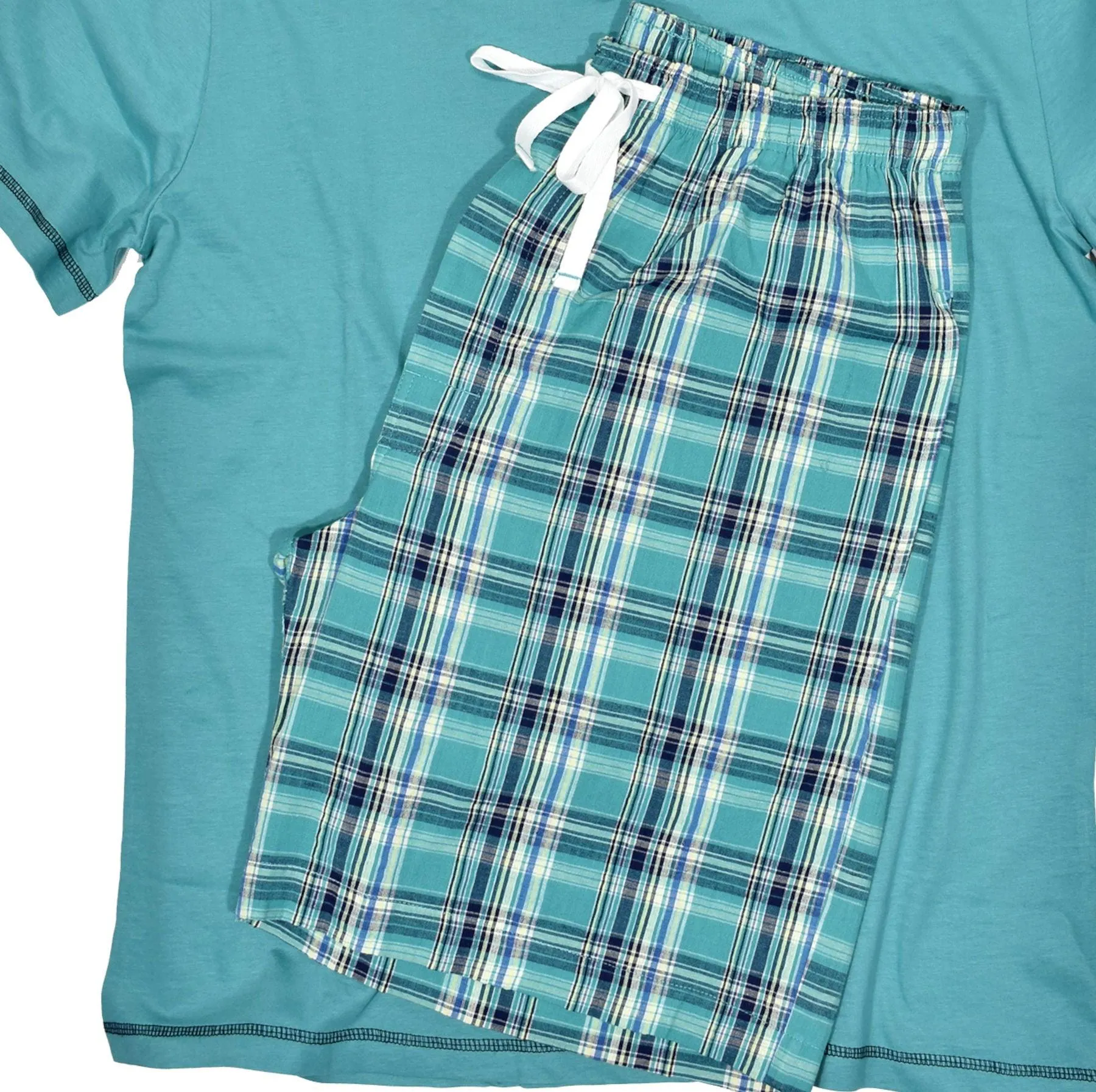 ZM1252 Teal Seersucker Short Set